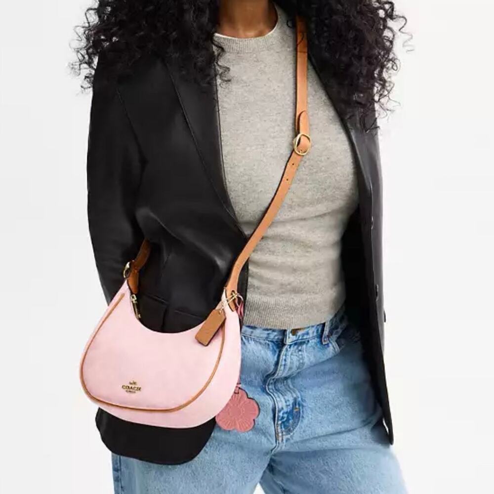 Coach CDW86 Emily Shoulder Bag Signature Canvas With Charms Powder Pink - Picture 7 of 16